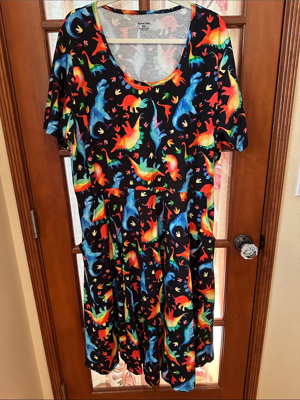 Rainbow Dinosaurs Midi Twirl Dress - Picture 7 of 7